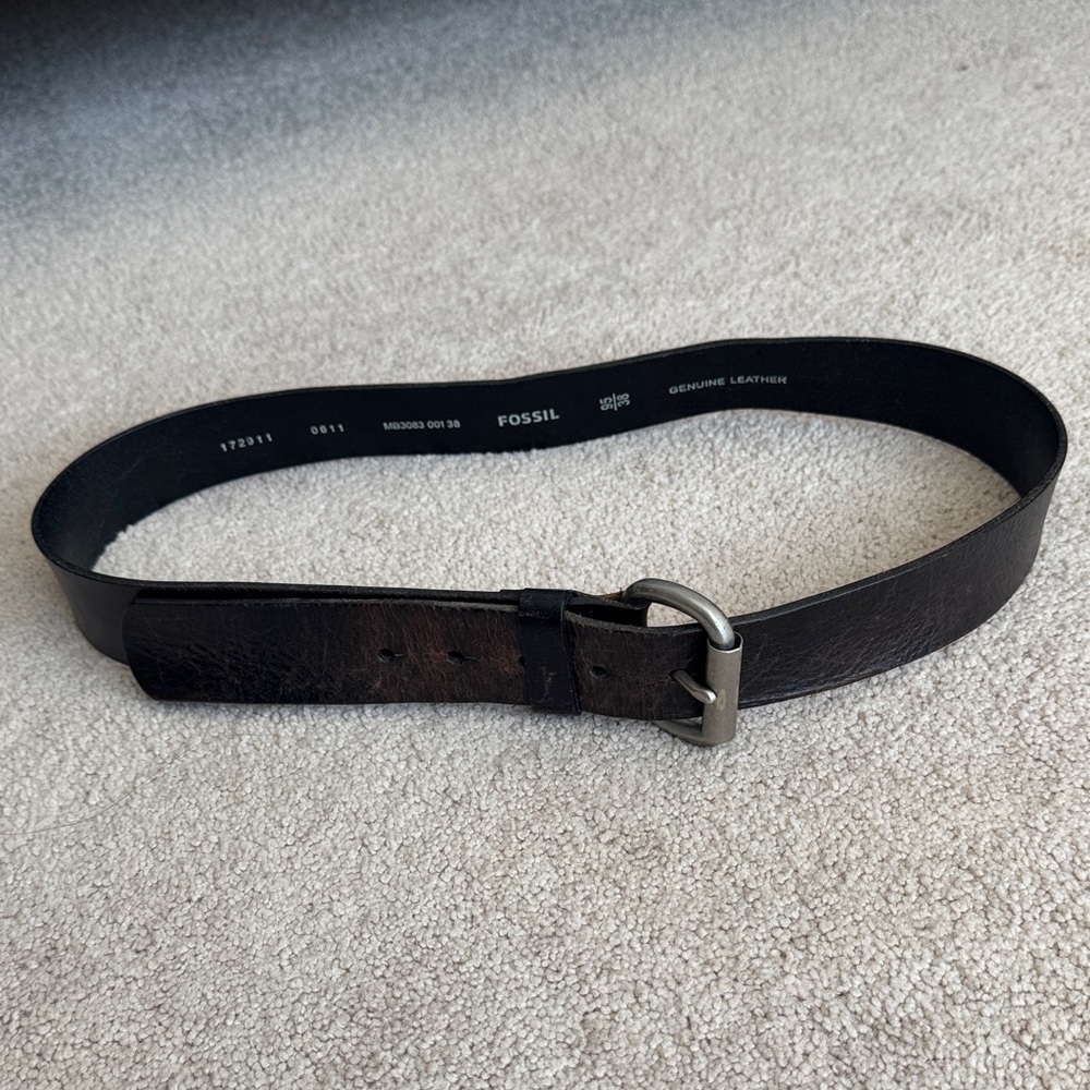 Fossil Men's Dark Brown Leather Belt